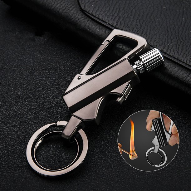 Portable Fire Starter Emergency Flint Match Lighter Outdoor Camping Survival Mini Keychain Black Walmart Com Walmart Com
