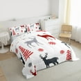 thumbnail image 3 of Manfei Rustic Reindeer Print Bedding Comforter Set, Christmas Snowflake Twin Comforter Sets, Teen Kid Boy Girl Reversible Bedding Set, Luxury Bedroom Decor, 2 Pieces, 3 of 8