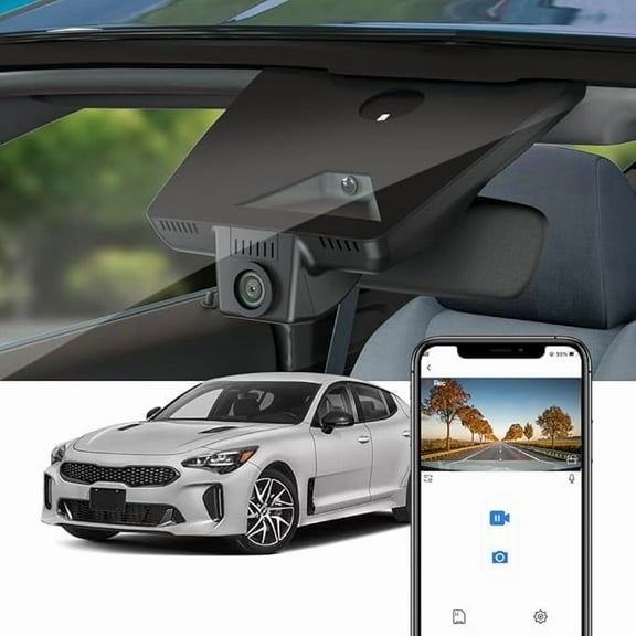 Fitcamx 4K Dash Cam Suitable for Kia Stinger 2022 2023 2024 (Part No#J5030) with Auto Dimming, OEM Look, Built-in WiFi & APP, Plug & Play, 64GB Card