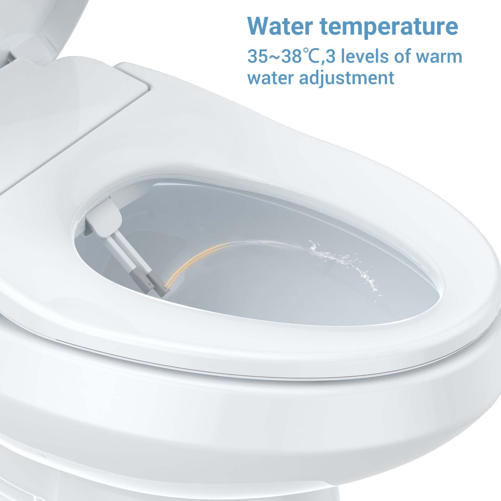 TEQIN Heated Bidet Toilet Seat,Electric Toilet Seat with Multiple Spray Modes, Smart Toilet Seat With Night Light Unlimited Warm Water, Auto Open & Slow Close Lid,Dual-Nozzle Rear & Feminine Wash