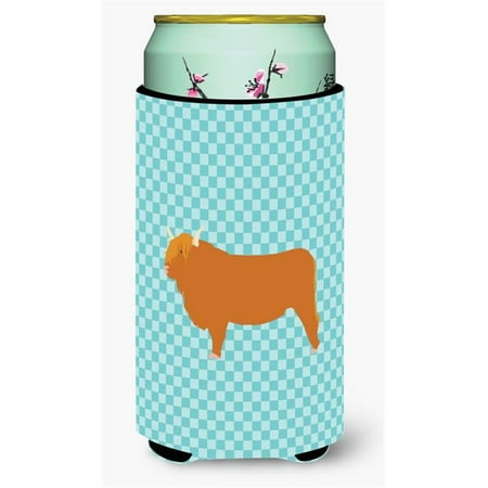 

Highland Cow Blue Check Tall Boy Beverage Insulator Hugger