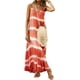 thumbnail image 4 of Vestido largo con cuello en V, ropa de verano, vestido suelto sin mangas a rayas, naranja, XXL Methold AP001806-10, 4 of 5