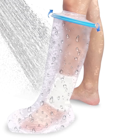 Goldeer Cast Covers for Shower Leg Adult, Reusable Adult Short Leg Cast Protector, WaterProof Shower Boots for Foot after Surgery, Knee, Ankle