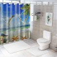 thumbnail image 7 of Orinice  Tropical Scene Shower Curtains, Hawaii Summer Palm Tree Beach Seaside Coastal Ocean Scenery Seagull Decor Bath Curtains for Bathroom Set, Waterproof Durable Cloth with 12 Hooks,  36x72, 7 of 7