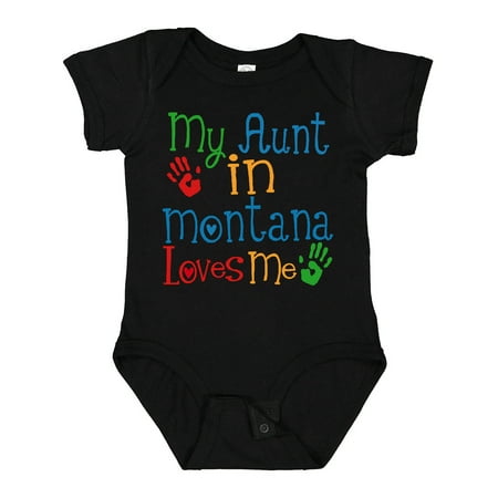 

Inktastic My Aunt in Montana Loves Me Gift Baby Boy or Baby Girl Bodysuit