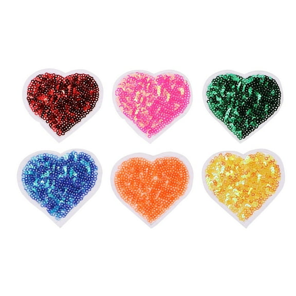 CRAFTHROU 6Pcs Heart-shaped Sequined and DIY Enthusiasts