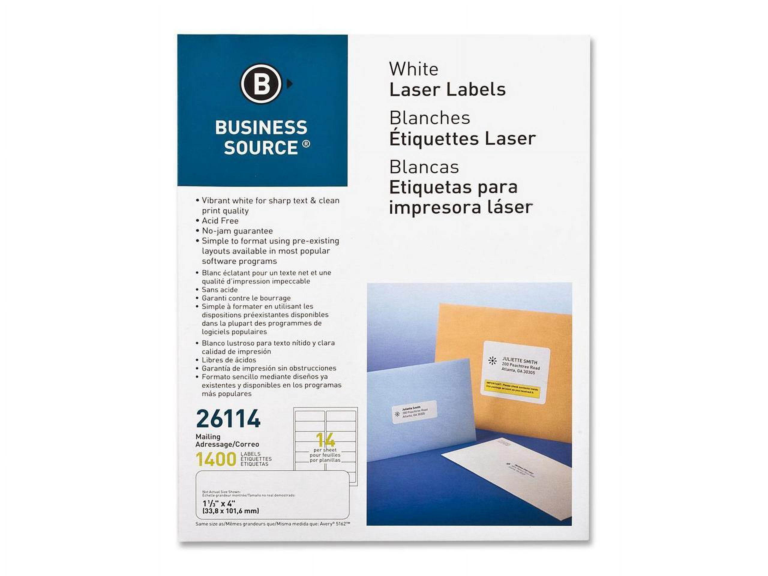 Business Source, BSN26114, Bright White Premium-quality Address Labels, 1400 / Pack, White