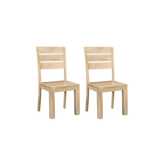 Taran Designs Lawrence Solid Wood Dining Chairs (Set of 2) in Beige