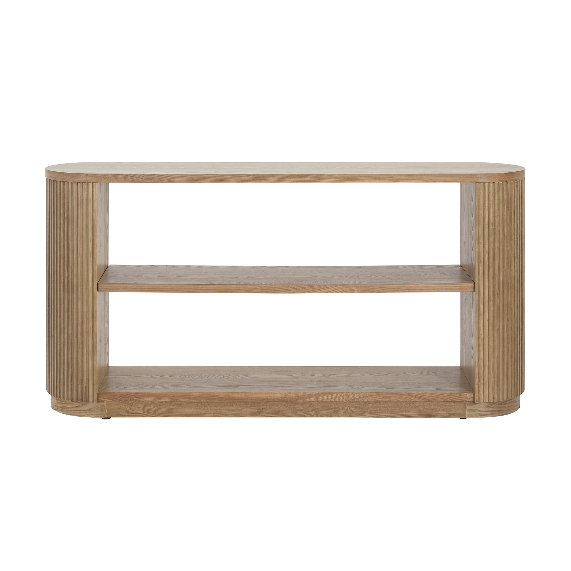 Christopher Knight Home 59" Console Table, 3-Tier Wood Entryway Table for Hallway or Living Room, Natural
