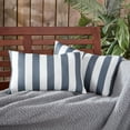 thumbnail image 3 of Greendale Home Fashions 19'' x 12'' Reversible Outdoor Throw Pillow, Set of 2, Canopy Stripe Gray, 3 of 6
