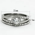 thumbnail image 2 of TK971 - High polished (no plating) Stainless Steel Ring with AAA Grade CZ  in Clear, 2 of 5