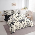 thumbnail image 4 of Manfei Black Cartoon Bowknot 7-Piece Bedding Comforter Set for Kids, Western Rustic Plant King Bedding Sets, Vintage French Style Reversible Bed Sheets, Luxury Bedroom Decor, 4 of 8