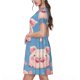 thumbnail image 2 of Easygdp Cute Pig Flowers para Vestido Transpirable de Mujer, Vestido Suelto de Manga Corta con Pliegues y Bolsillos para el Verano, 2 of 6
