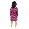 thumbnail image 5 of Wonder Nation Toddler Girl Long Sleeve Floral Printed Dress, Sizes 12M-5T, 5 of 10