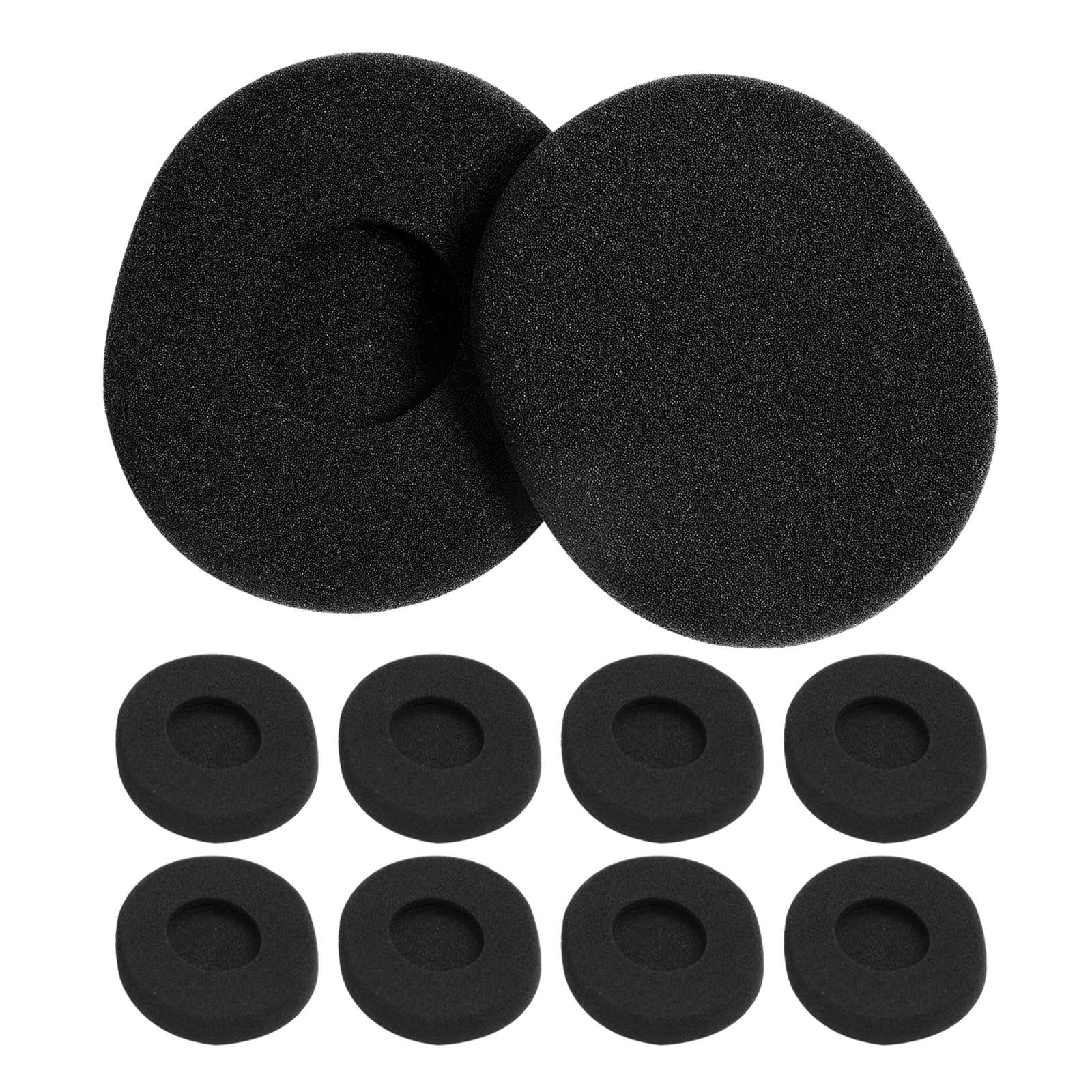 DEEPCRAFF 10Pcs Replacement Foam Ear Pads for Headphone Accessories Soft Black Sponge Covers