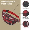 thumbnail image 5 of Fanny Pack Red Christmas Snowflake and Plaid Pattern Waist Pack Bag,Running Cross Bag,Waterproof Large Fanny Packs for Women Men for Travel Running Hiking Cycling, 5 of 6