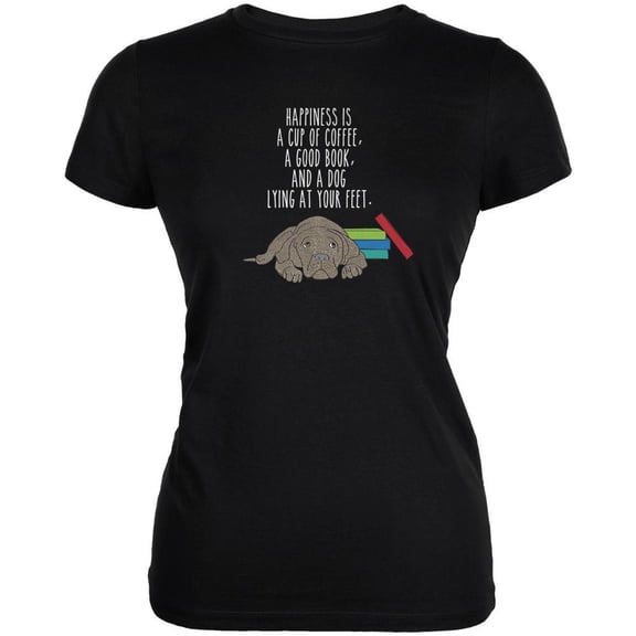 A Good Book and My Dog Black Juniors Soft T-Shirt - 2X-Large