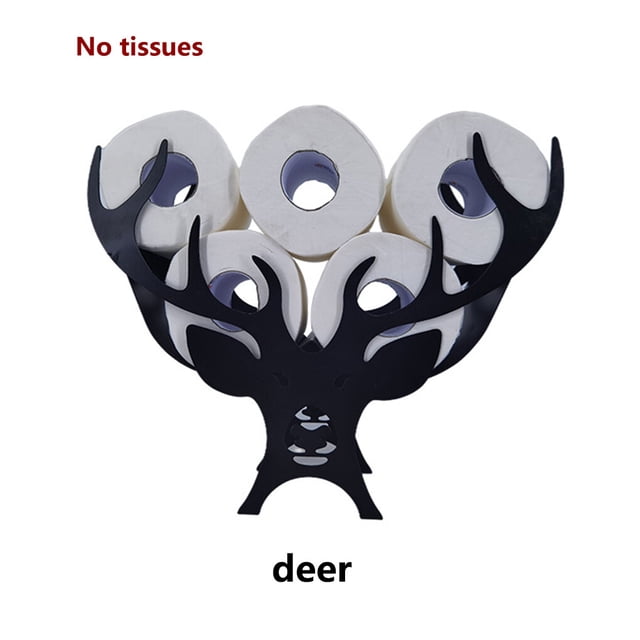 Maoww Toilet Paper Holder Iron Animal Paper Roll Rack Decoration Bathroom Tissue Stand, Pattern 4