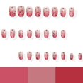 thumbnail image 4 of Press on Nails KZBTRBT Corto ovalado corazón rojo para San Valentín, 4 of 7