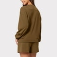 thumbnail image 7 of ATOYSOY Women's Loose Outfits with Pockets for Ladies Sweat Suits Elastic Waist Shorts 2 Piece Lounge Sets Clearance Crew Neck Sweatshirts Long Sleeve Tracksuits Casual Brown S, 7 of 7