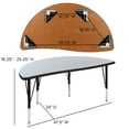 thumbnail image 5 of Flash Furniture 2 Piece 47.5" Circle Wave Collaborative Grey Thermal Laminate Activity Table Set - Height Adjustable Short Legs, 5 of 11