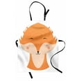 thumbnail image 1 of Fox Apron, Simplistic Funny Illustration of Smiling Happy Animal Face, Unisex Kitchen Bib with Adjustable Neck for Cooking Gardening, Adult Size, Apricot Peach, by Ambesonne, 1 of 4