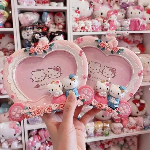 Hello Kitty Photo Frame Sanrio Kt Cat Anime Model Cartoon Pumpkin