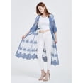 thumbnail image 5 of Bathing Suit Cover Ups for Women Lace Kimono Cardigan Embroidery Bikini Beachwear Coverup, Blue, OneSize, 5 of 6