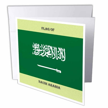 3dRose Flag of Saudi Arabia, Greeting Cards, 6 x 6 inches, set of
