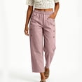 thumbnail image 3 of FRSASU Women's Wide Leg Capri Pants Elastic Waist Casual Loose Lounge Summer Flowy Beach Vacation Trousers Pink-A, 3 of 6