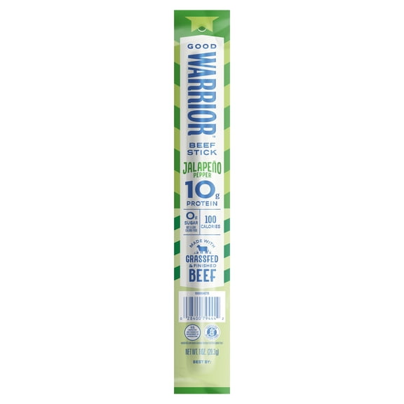 Good Warrior Grassfed & Finished Jalapeno Pepper Beef Sticks, 1 oz