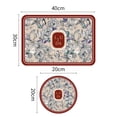 thumbnail image 7 of Ludlz 2Pcs Vintage Flower Placemat Waterproof Heat Resistant Non slip PVC Heat Insulation Rectangle Round Dining Table Decoration Pad Kitchen Supplies, 7 of 7
