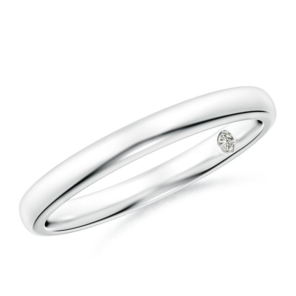 Angara Bague en Diamant Naturel - Alliance Simple avec Diamant Secret en Argent Sterling 925 pour Femmes (Taille de Bague = 10,5)