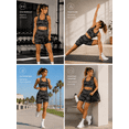 thumbnail image 3 of 2 Piece Women's Workout Set, High Waisted Biker Shorts and Sports Bra, Tie Dye Yoga Activewear Outfit, 3 of 7