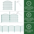 thumbnail image 6 of Garden Fence Panel, Decorative Fences for Yard Pond Patio, 18 x 18’’ Metal Fencing Panels, Multi-Purposes Garden Fencing for Outdoor Decoration & Protection, 5 Panels & 6 Sticks-Arched, 6 of 6