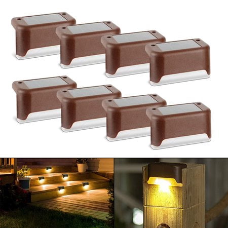 

Solar Deck Lights Outdoor Solar Step Lights LED Waterproof Solar Fence Lights Stair Lights for Railing Deck Patio Yard Post and Driveway Warm White