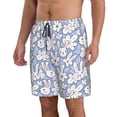 thumbnail image 2 of Naloa Rabbit And Floral Men's Beach Shorts, Surfing shorts, Swim trunks, Quick Dry Swim Trunks for Surfing Beach Fun - Medium, 2 of 9
