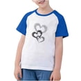 thumbnail image 3 of Feancey Boys Girls T Shirts Cute Heart Print Summer T-Shirt Raglan Short Sleeve Round Neck Tops Soft Casual Tshirts Spring Sales Blue 4 Years, 3 of 10