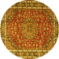 thumbnail image 1 of Ahgly Company Machine Washable Indoor Round Persian Yellow Traditional Area Rugs, 6' Round, 1 of 4