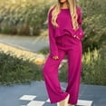 thumbnail image 2 of Timegard Lounge Sets for Women 2 Piece Plus Size Long Sleeve Button Sweatshirts Straight Leg Pants Outfits, 2 of 6