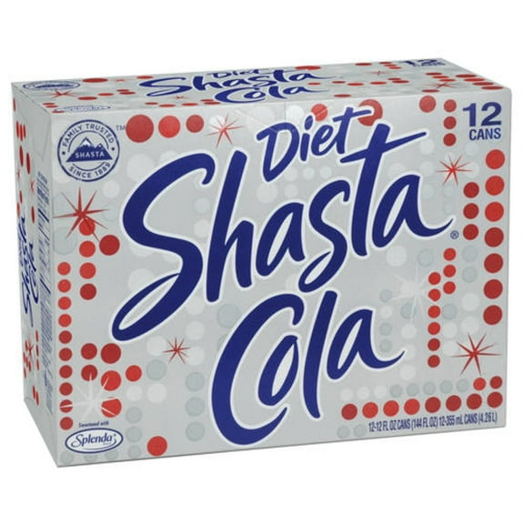 Shasta Soda Diet Cola, 12-Ounce Can, Quantity of 24