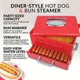 thumbnail image 4 of Nostalgia NHDS206RD Hot Dog Steamer, Red, 4 of 4