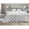thumbnail image 1 of Floral Down Alternative Comforter, Flowers and Leaves on a Plain Background, Microfiber Quilt for All Season, 5 Sizes, Vermilion Olive Green, by Ambesonne, 1 of 3