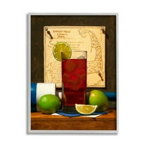 Stupell Industries Fruits Beverage Sill Life Massachusetts Map Background , 16 x 20, Design by Todd M. Casey
