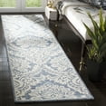 thumbnail image 2 of SAFAVIEH Blossom Travis Damask Wool Runner Rug, Blue/Ivory, 2'3" x 8', 2 of 5