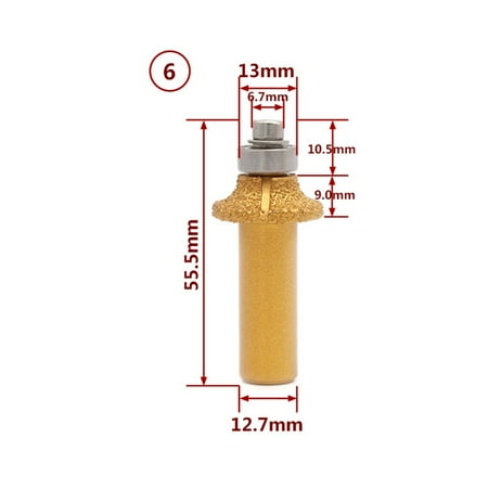 

1/2 Inch Shank Vacuum Brazed Diamond Router Bits For Granite Router Cutter Tools