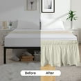 thumbnail image 2 of CCNY Wrap Around Bed Skirt King Ivory Color 16" Drop Length Tailored Drop Easy to fit Adjustable Eastic Belt- Microfiber Bed skirt, 2 of 6