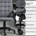thumbnail image 4 of Fabric Office Chair, Computer Desk Chair, Swivel Task Chair with Arms, Adjustable Height, Swivel Wheels, Mid Back, Charcoal Gray, 4 of 5