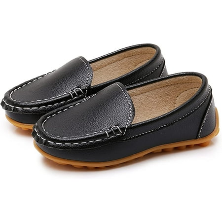 

QWZNDZGR Kids Girls Boys Slip-on Loafers Oxford PU Leather Flats Shoes(Toddler/Little Kid)