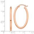 thumbnail image 4 of 14k Rose Gold Oval Tube Hoop Earrings, 4 of 8